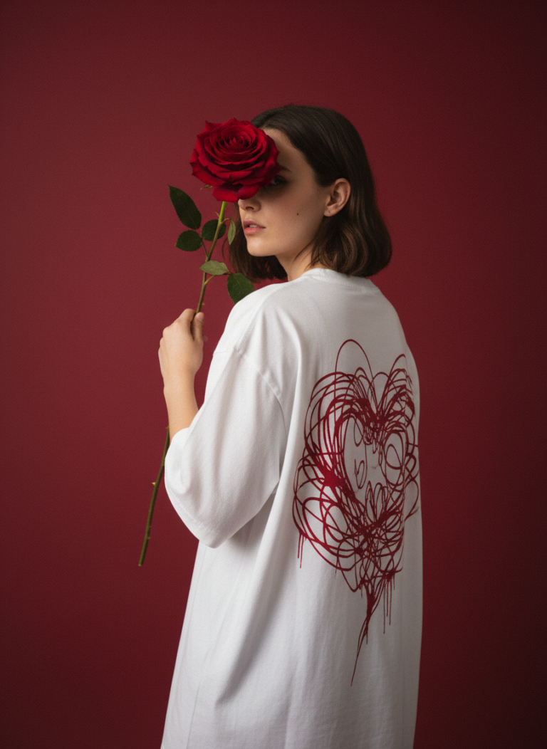 Rose and T-Shirt Portrait