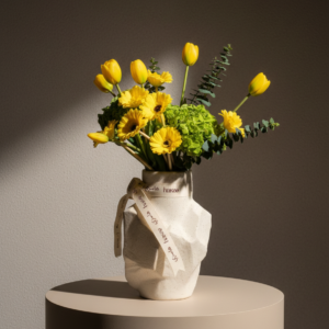 Luxury yellow flower vase