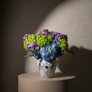 Moody hydragea flower vase